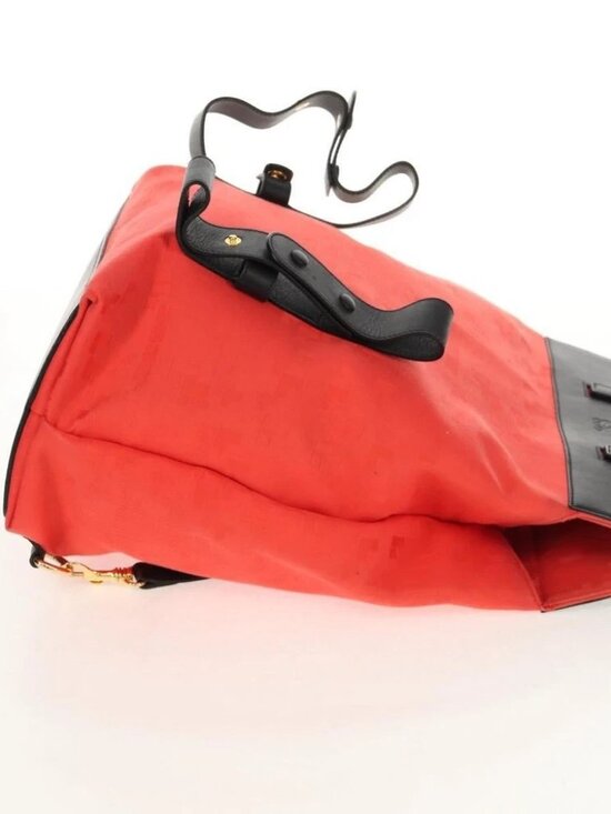 LOEWE Backpack Canvas Black Red Auth main image 13
